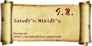 István Miklós névjegykártya