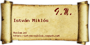István Miklós névjegykártya